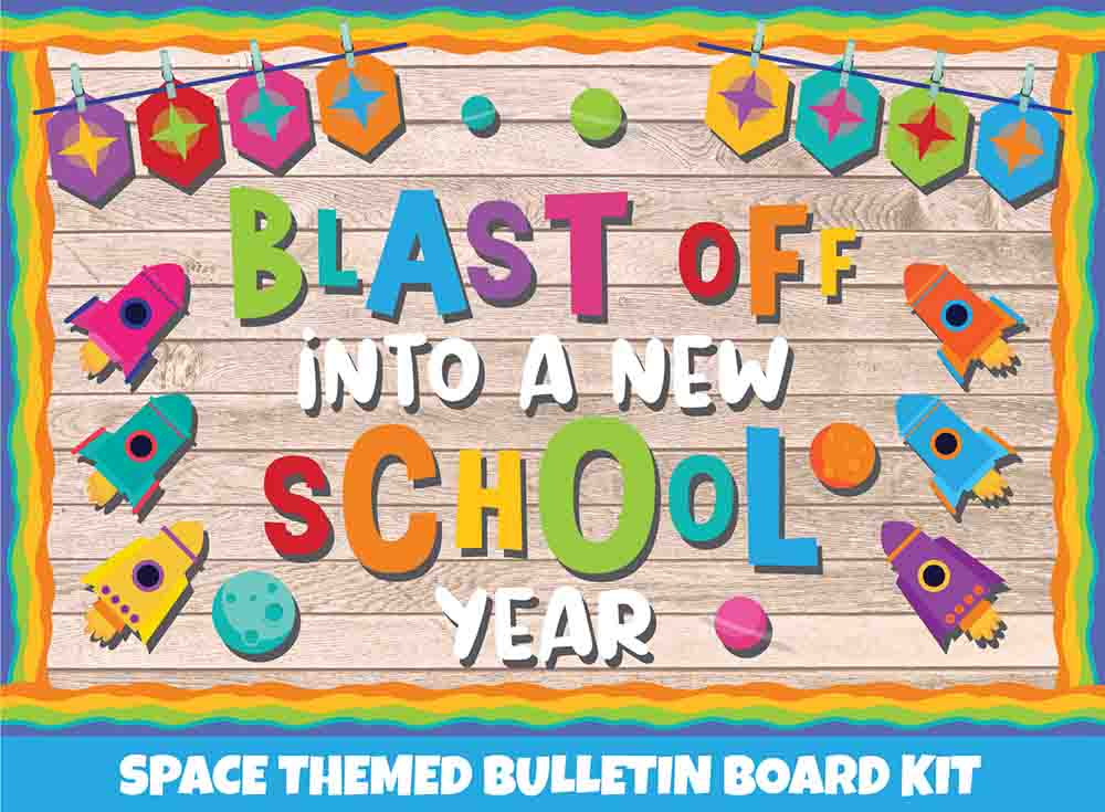 Blast Off into a New School Year - Print Your Own Bulletin Board Printable Digital Library Sproutbrite
