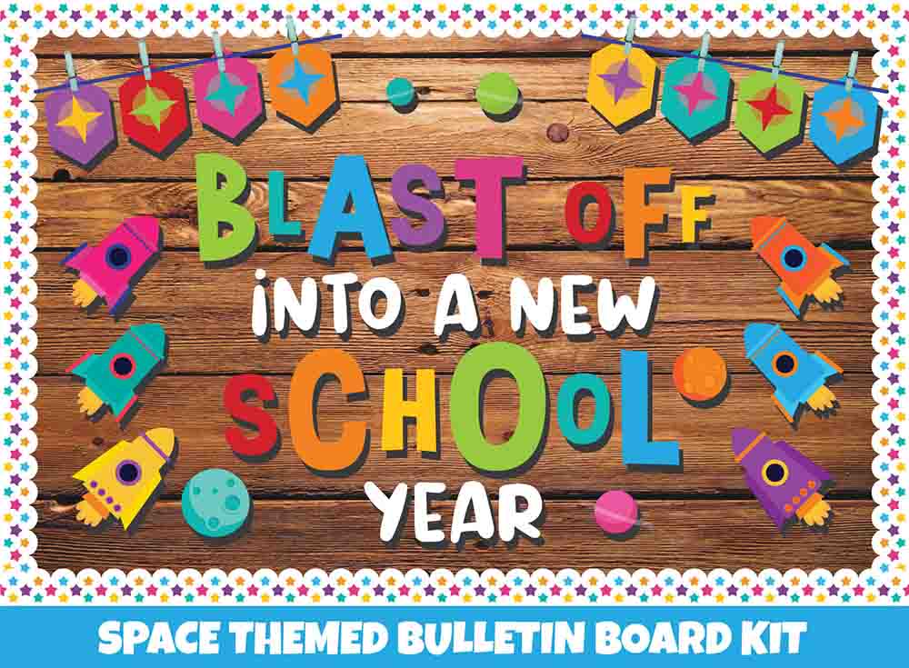 Blast Off into a New School Year - Print Your Own Bulletin Board Printable Digital Library Sproutbrite