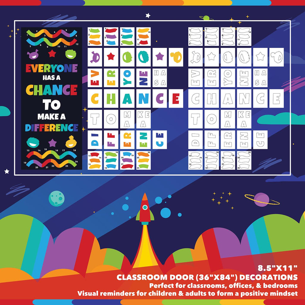 Classroom Door Decoration Kit - Everyone Has a Chance to Make a Difference Printable Digital Library Sproutbrite 