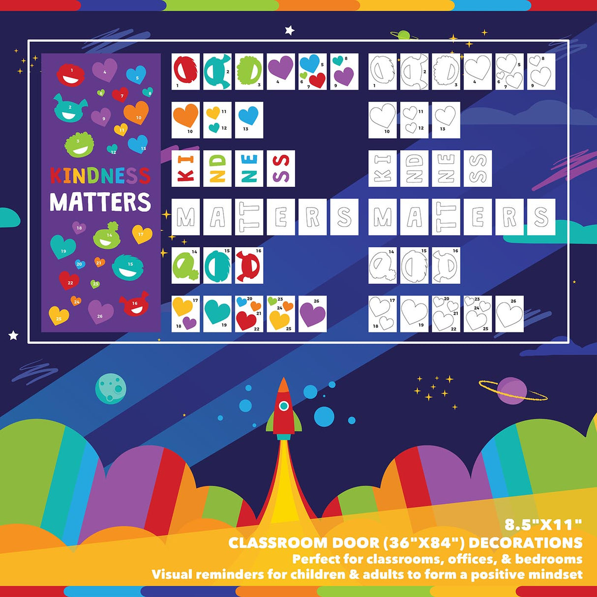 Classroom Door Decoration Kit - Kindness Matters Printable Digital Library Sproutbrite
