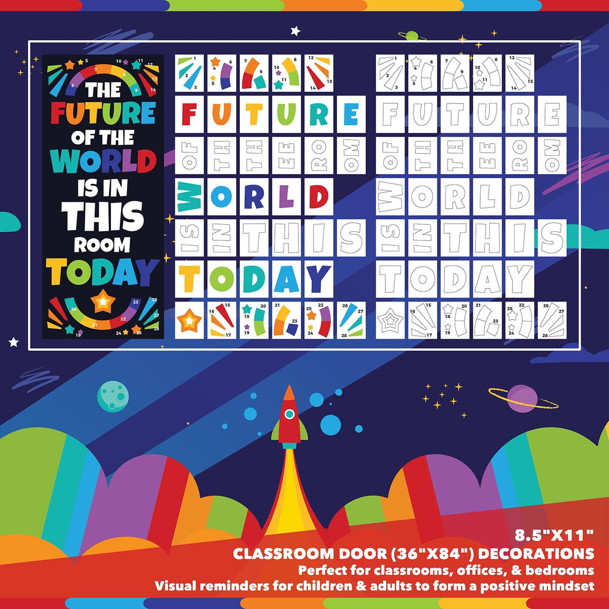 Classroom Door Decoration Kit - The Future of the World is in this Room Today Printable Digital Library Sproutbrite
