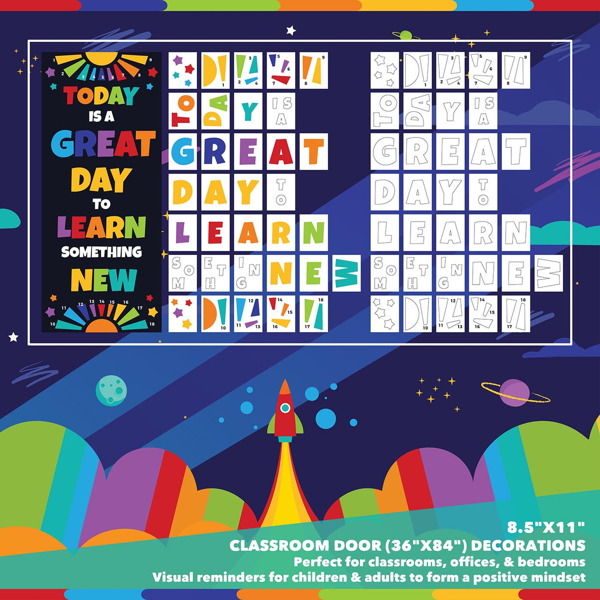 Classroom Door Decoration Kit - Today is a Great Day to Learn Something New Printable Digital Library Sproutbrite