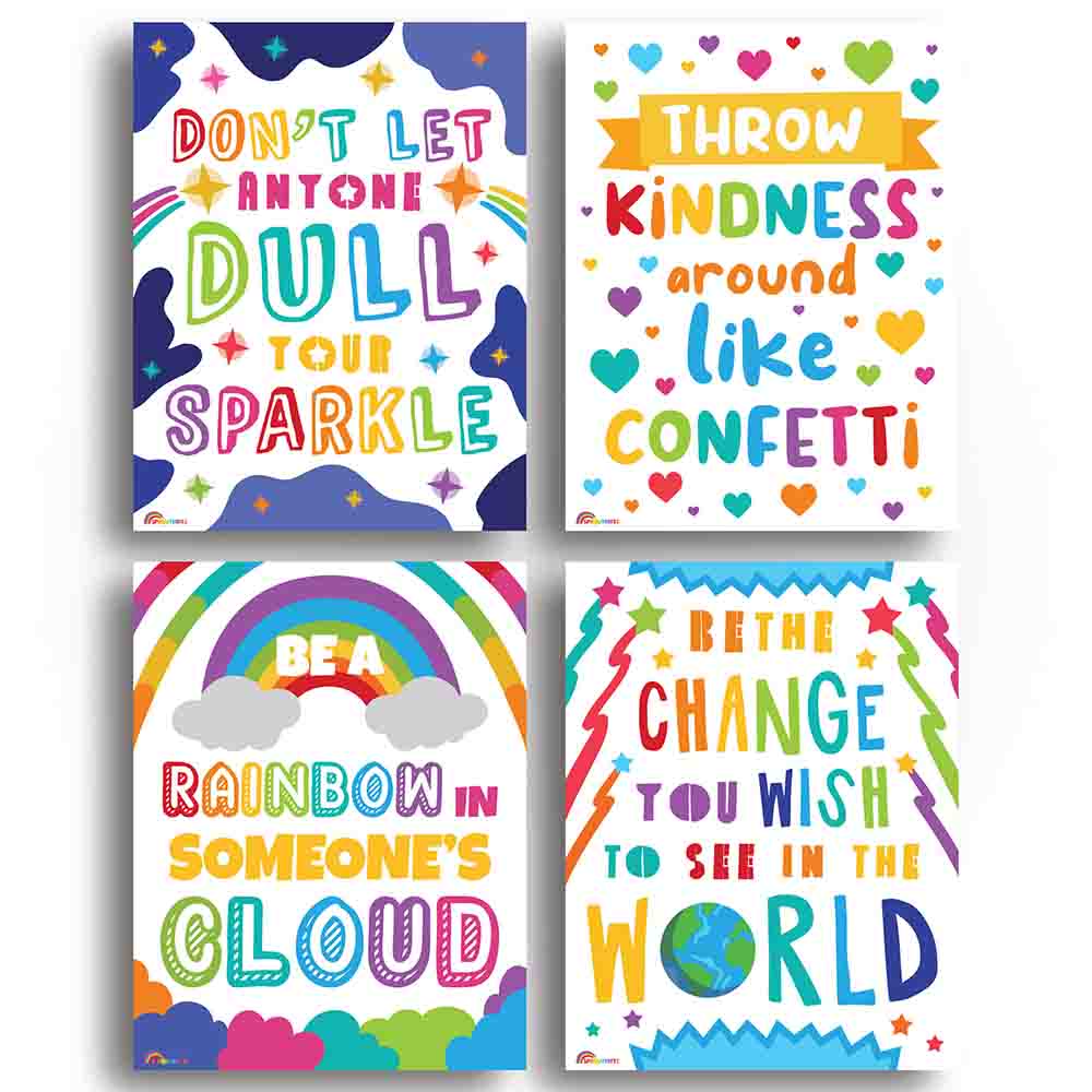 Classroom Kindness and Inspirational Posters for Preschool Kindergarten Elementary and Middle School Daycares 4 Posters - Print Your Own Printable Digital Library Sproutbrite 