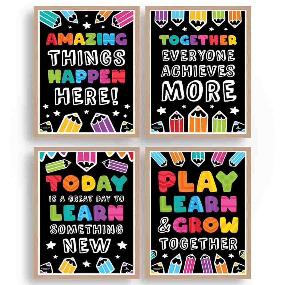 Classroom Posters Blackboard Theme Bundle 12 - Print Your Own Printable Digital Library Sproutbrite