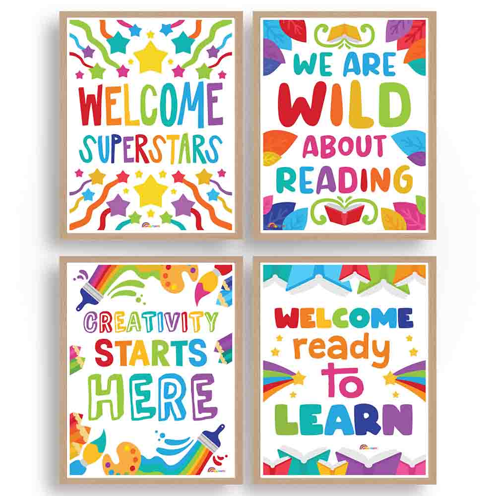 Classroom Posters for Preschool Kindergarten Elementary and Middle School Daycares 4 Posters - Print Your Own Printable Digital Library Sproutbrite