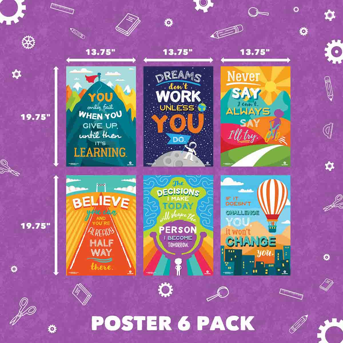 Dream Big Motivational Poster Pack Classroom Decorations Sproutbrite