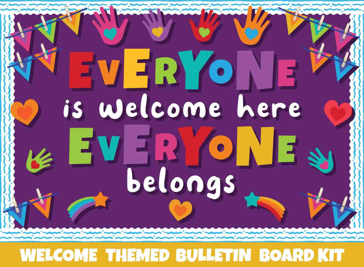 Everyone is Welcome Here Everyone Belongs - Print Your Own Bulletin Board Printable Digital Library Sproutbrite