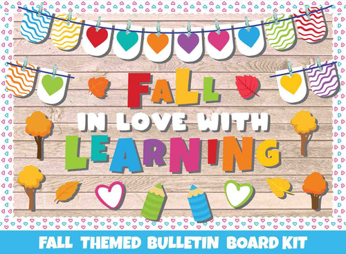 Fall in Love With Learning - Print Your Own Bulletin Board Printable Digital Library Sproutbrite