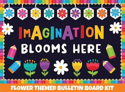 Imagination Blooms Here - Print Your Own Bulletin Board Printable Digital Library Sproutbrite