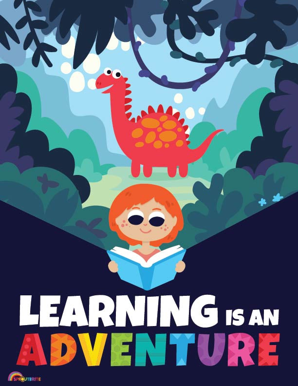 Learning is an Adventure - Print Your Own Posters Printable Digital Library Sproutbrite 
