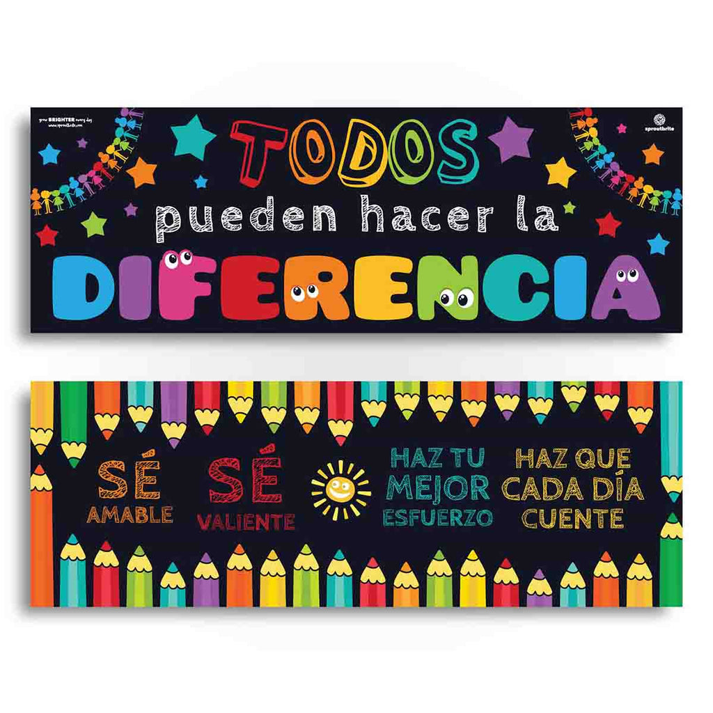 Spanish Classroom Poster - Everyone Has a Chance to Make a Difference Classroom Decorations Sproutbrite 