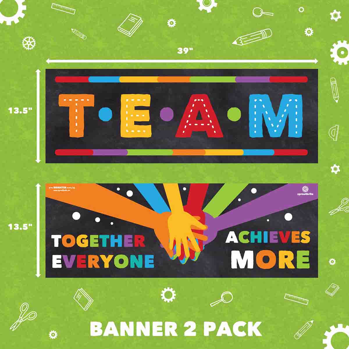 Team Work Classroom Banner Set Classroom Decorations Sproutbrite