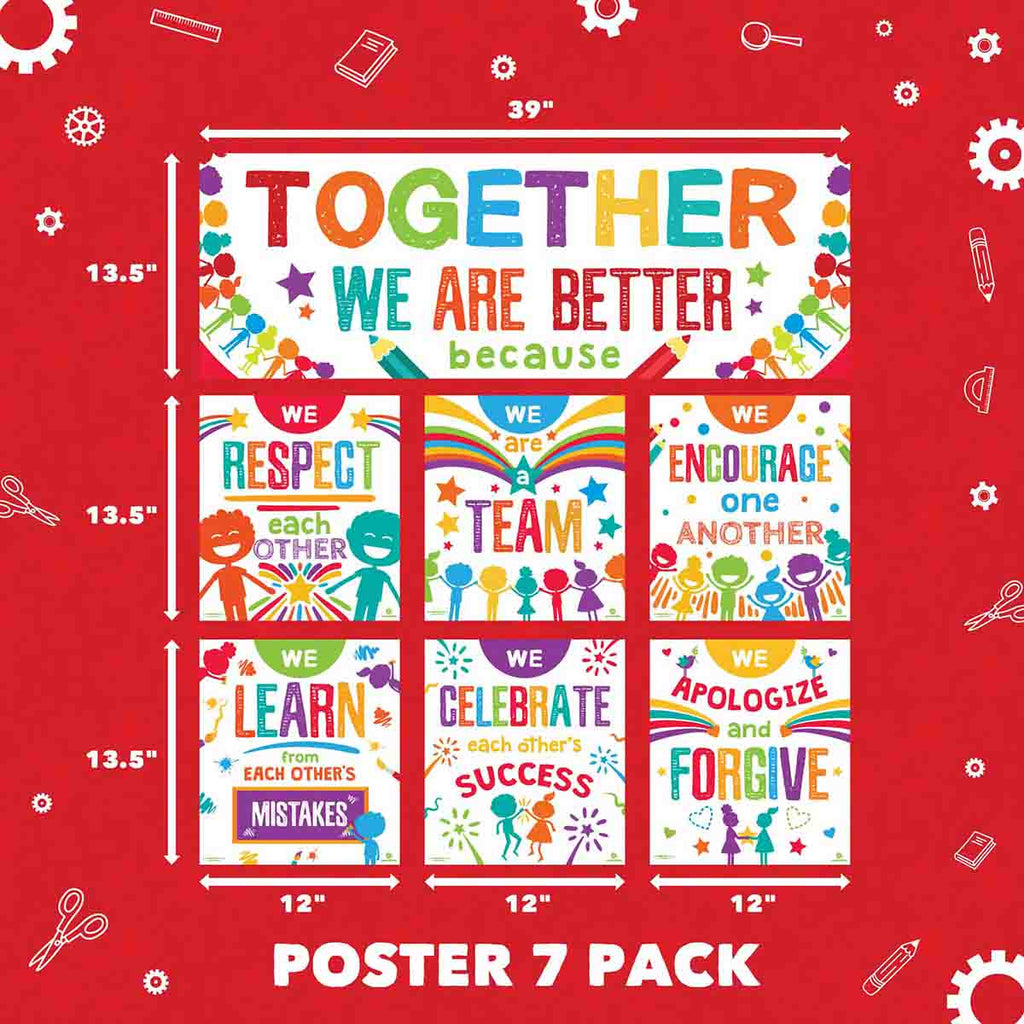 Together We are Better - Kindness & Team Work Bulletin Board Display Classroom Decorations Sproutbrite 