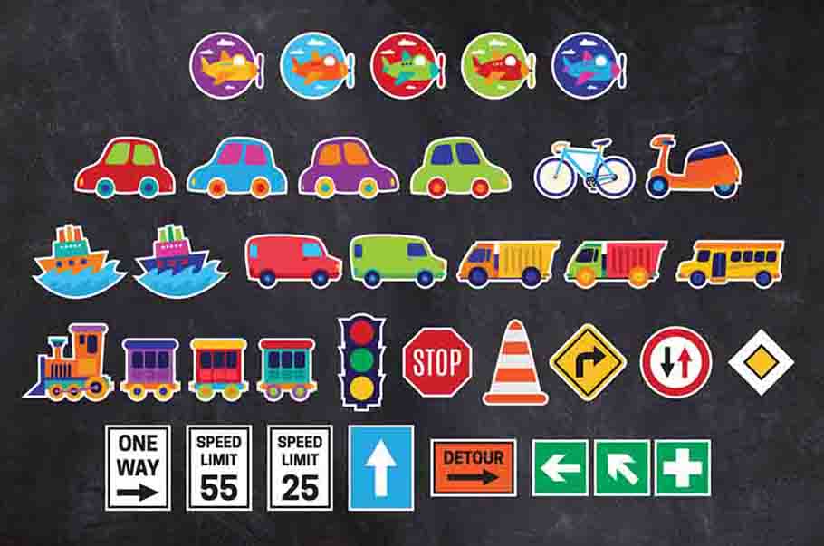 Transportation Back to School Preschool Early Learning Classroom Cutouts for Decorating Bulletin Boards Printable Digital Library Sproutbrite
