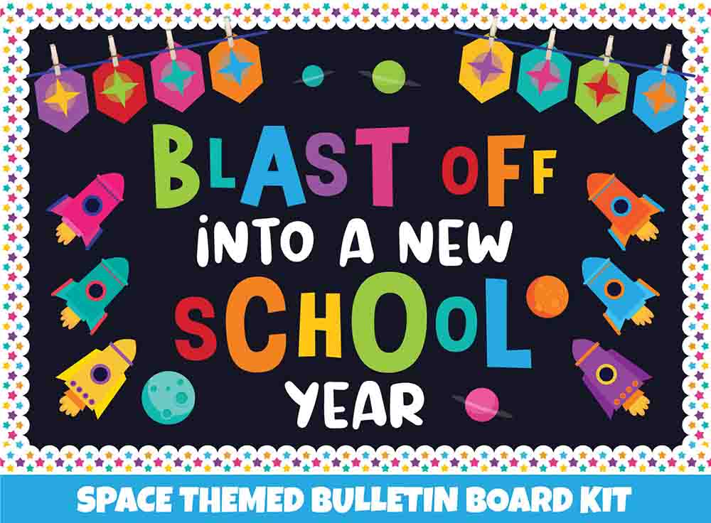 Blast Off into a New School Year - Print Your Own Bulletin Board Printable Digital Library Sproutbrite 