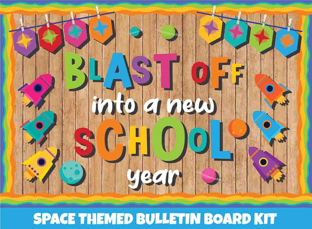 Blast Off into a New School Year - Print Your Own Bulletin Board Printable Digital Library Sproutbrite 