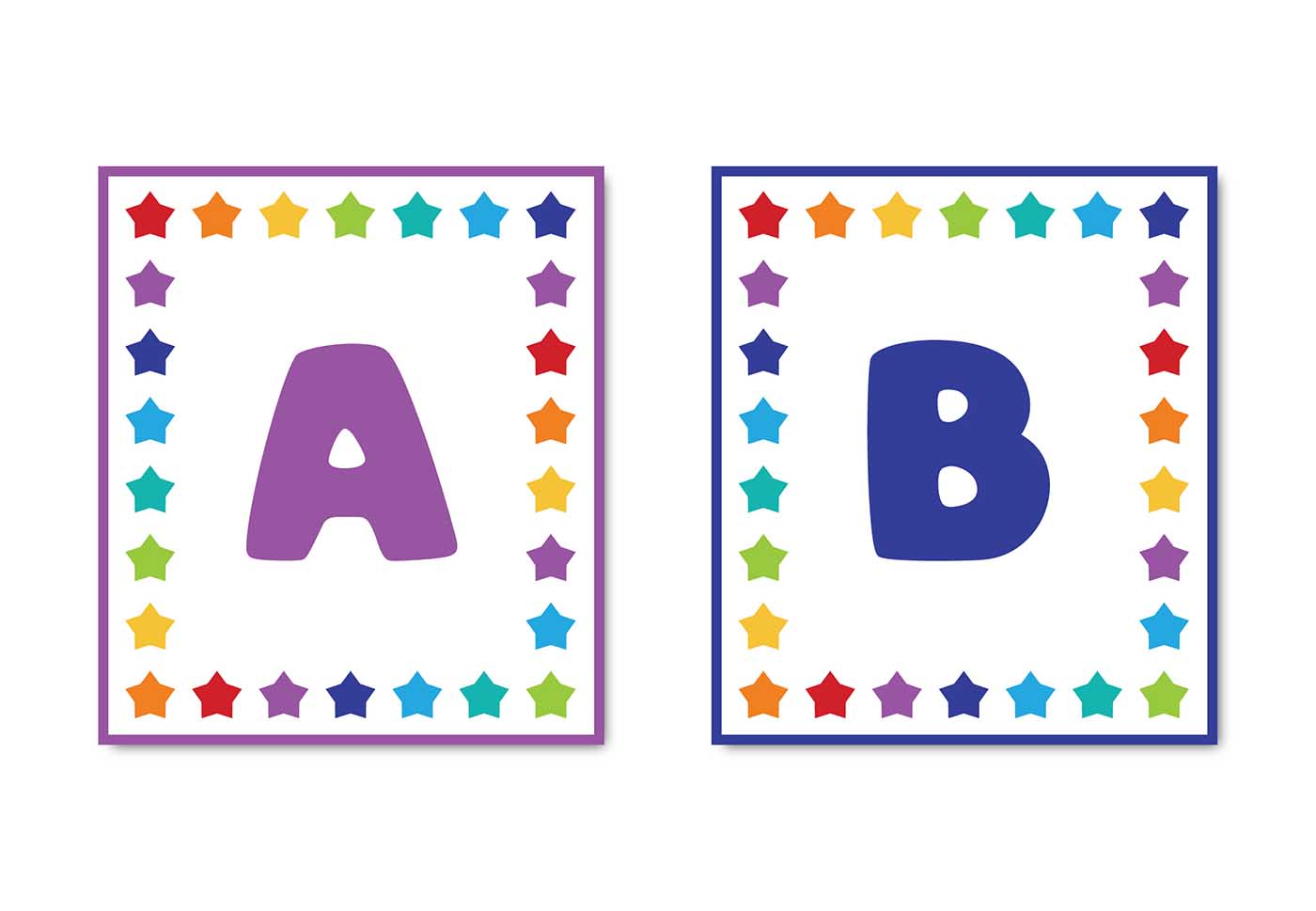 Star Theme Bulletin Board Banner Letters - Print Your Own