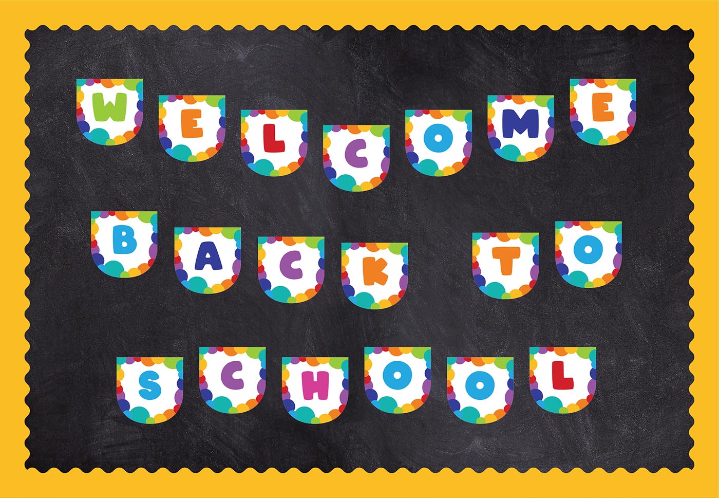 Multi colored Bulletin Board Banner Letters - Print Your Own