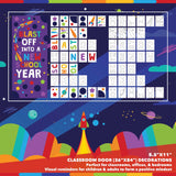Classroom Door Decoration Kit - Blast Off into a New Year Printable Digital Library Sproutbrite 