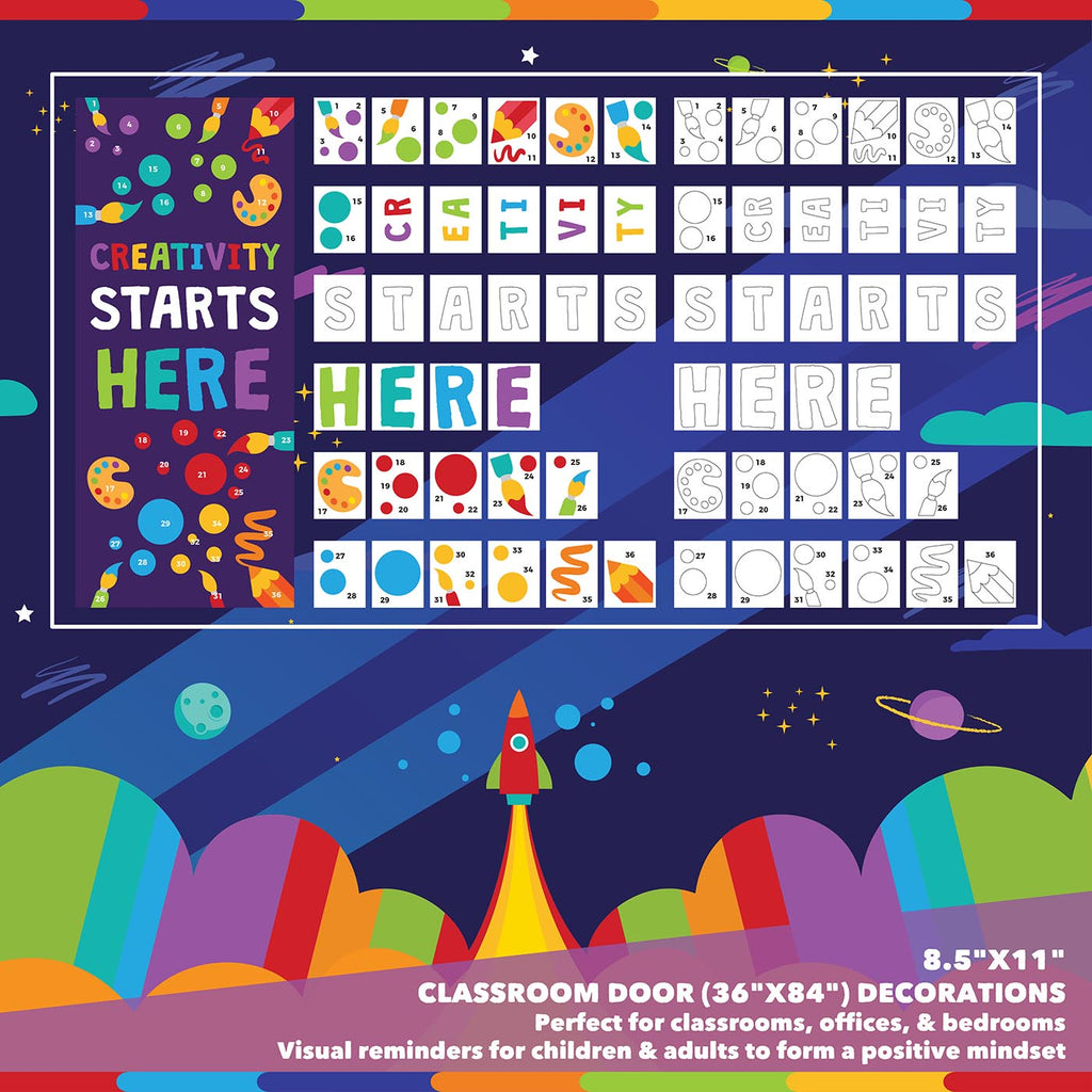Classroom Door Decoration Kit - Creativity Starts Here Printable Digital Library Sproutbrite 