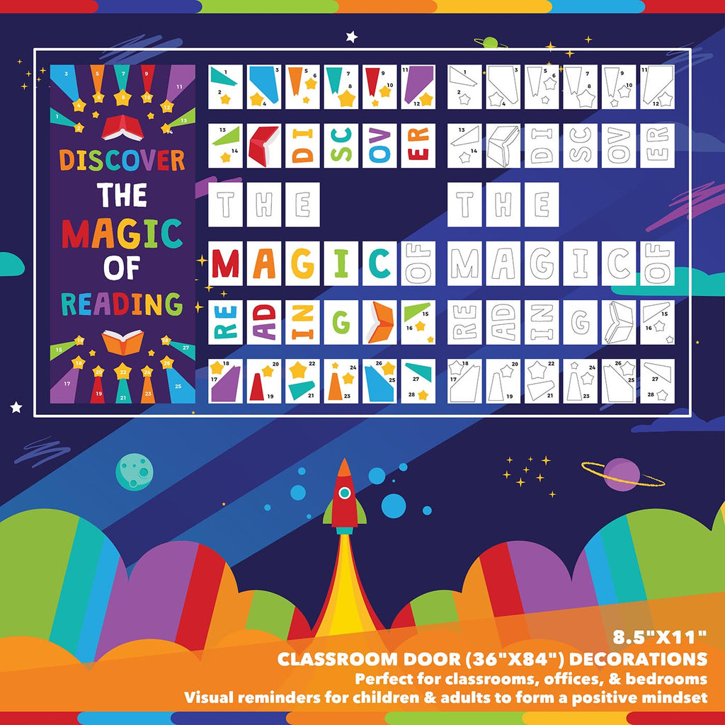 Classroom Door Decoration Kit - Discover the Magic of Reading Printable Digital Library Sproutbrite 