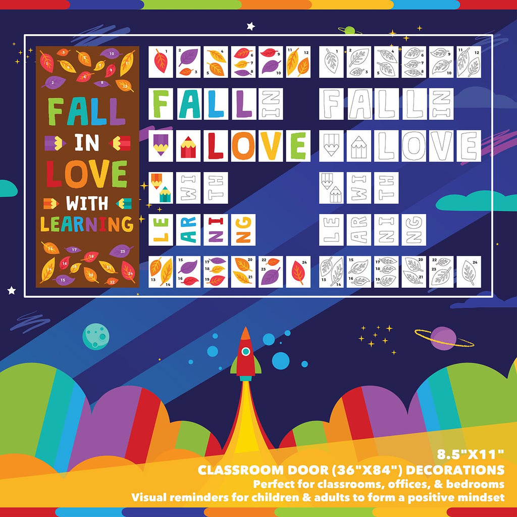 Classroom Door Decoration Kit - Fall in Love With Learning Printable Digital Library Sproutbrite 