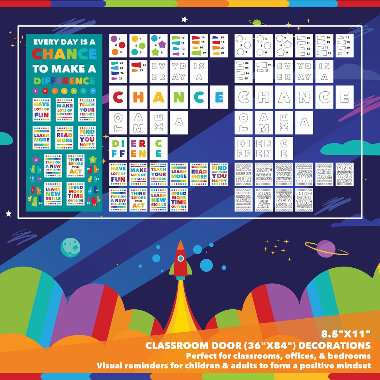 Classroom Door Decoration Kit - Growth Mindset 2 Printable Digital Library Sproutbrite 