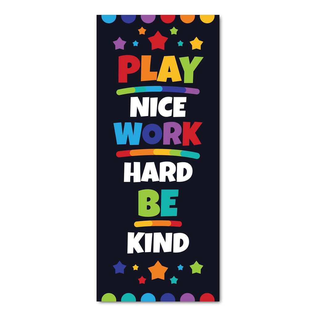 Classroom Door Decoration Kit - Play Nice Work Hard Be Kind Printable Digital Library Sproutbrite 