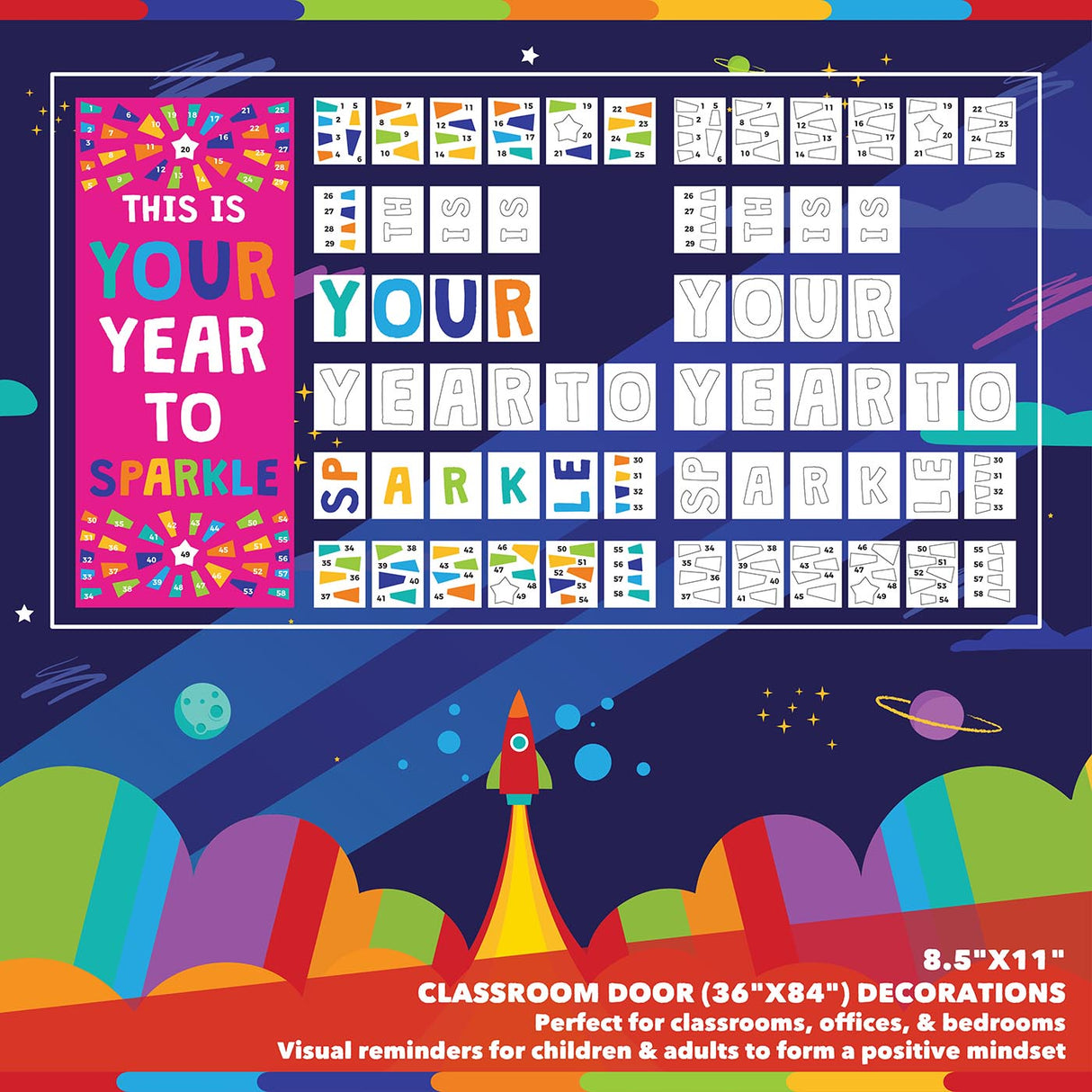 Classroom Door Decoration Kit - This is Your Year to Sparkle Printable Digital Library Sproutbrite 