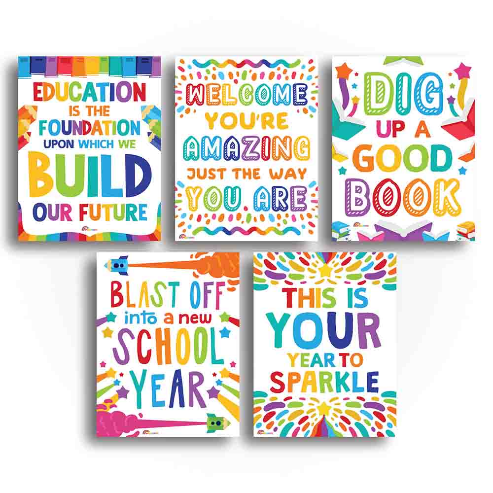 Classroom Inspirational Posters for Preschool Kindergarten Elementary and Middle School Daycares 6 Posters - Print Your Own Printable Digital Library Sproutbrite 