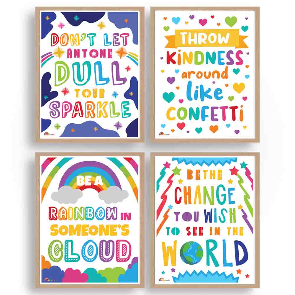 Classroom Kindness and Inspirational Posters for Preschool Kindergarten Elementary and Middle School Daycares 4 Posters - Print Your Own Printable Digital Library Sproutbrite 