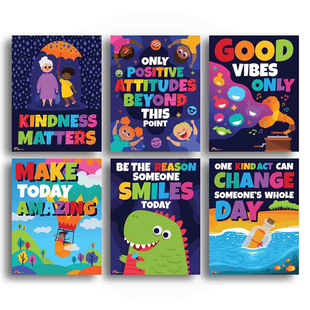 Classroom Kindness Posters Illustrated for Elementary Preschool Kindergarten and Daycares 6 Posters - Print Your Own Printable Digital Library Sproutbrite 