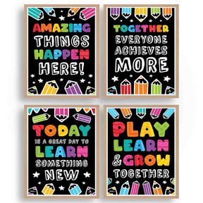 Classroom Posters Blackboard Theme Bundle 12 - Print Your Own Printable Digital Library Sproutbrite 