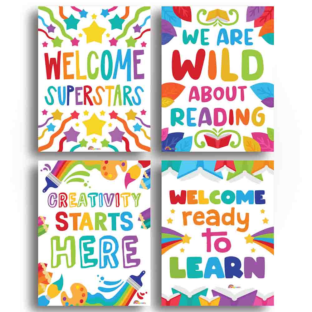 Classroom Posters for Preschool Kindergarten Elementary and Middle School Daycares 4 Posters - Print Your Own Printable Digital Library Sproutbrite 