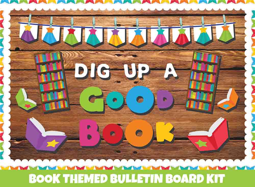 Dig up a Good Book - Print Your Own Bulletin Board Printable Digital Library Sproutbrite 