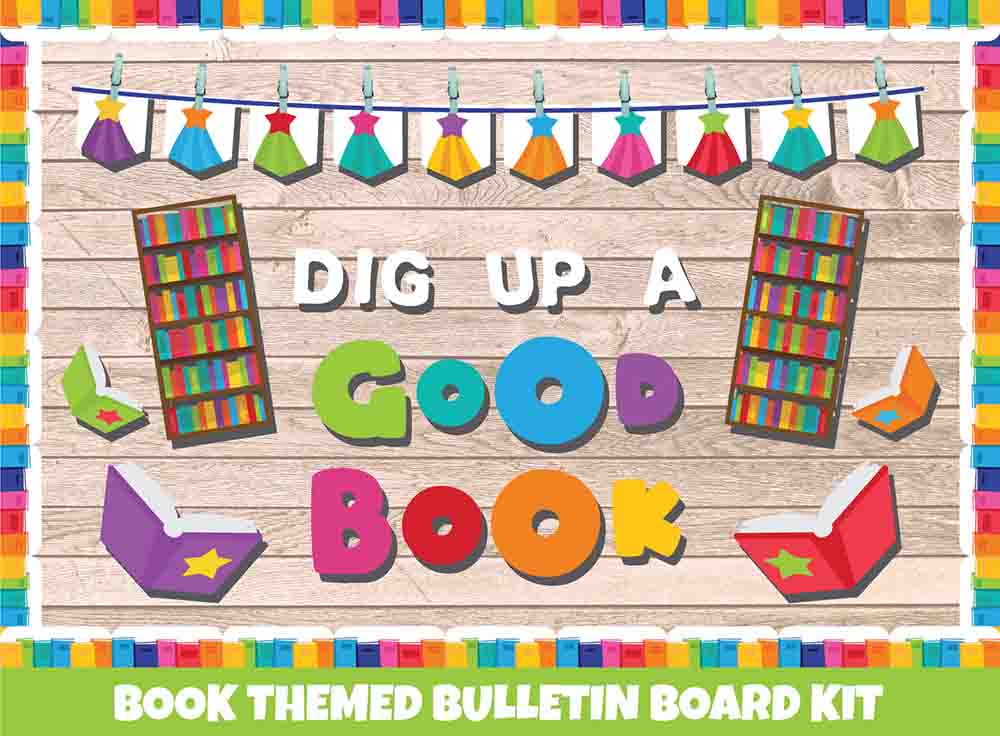 Dig up a Good Book - Print Your Own Bulletin Board Printable Digital Library Sproutbrite 