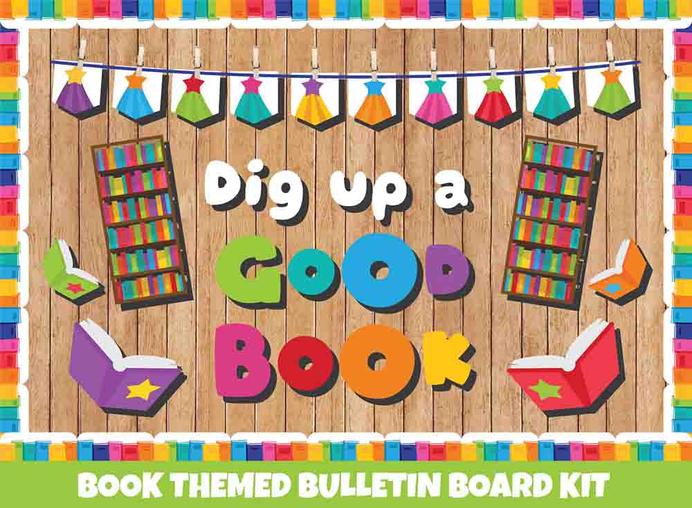Dig up a Good Book - Print Your Own Bulletin Board Printable Digital Library Sproutbrite 
