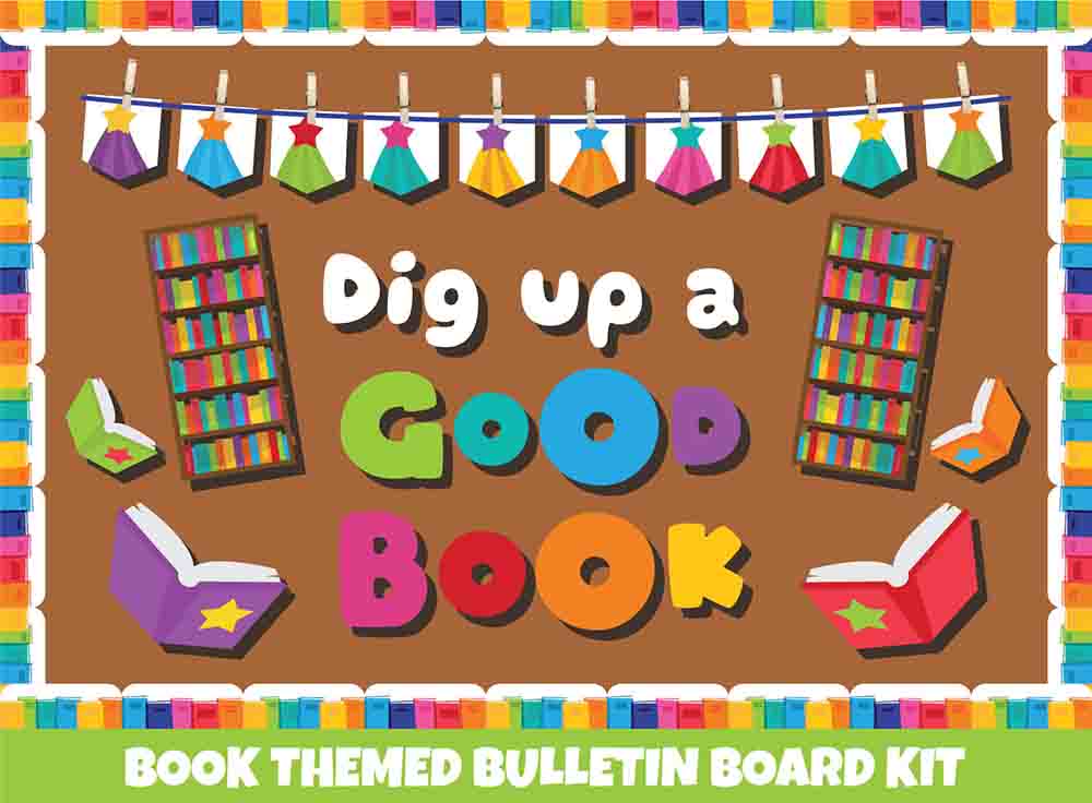 Dig up a Good Book - Print Your Own Bulletin Board Printable Digital Library Sproutbrite 