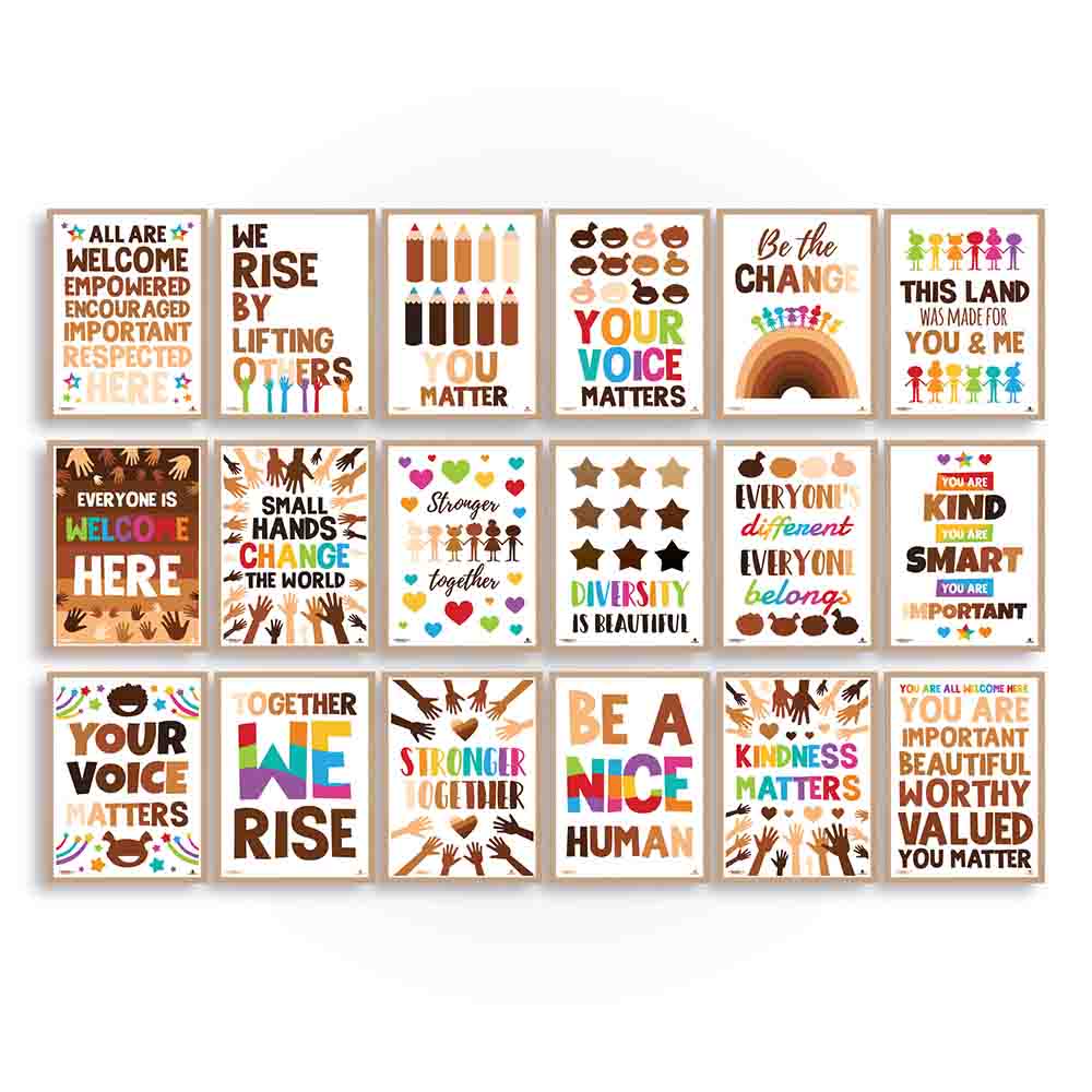 Diversity Posters for Classrooms - Bundle of 18 - Print Your Own Printable Digital Library Sproutbrite 
