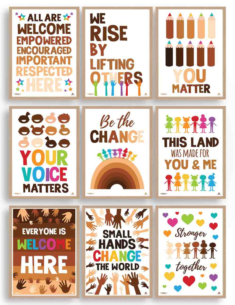 Diversity Posters for Classrooms - Bundle of 18 - Print Your Own Printable Digital Library Sproutbrite 