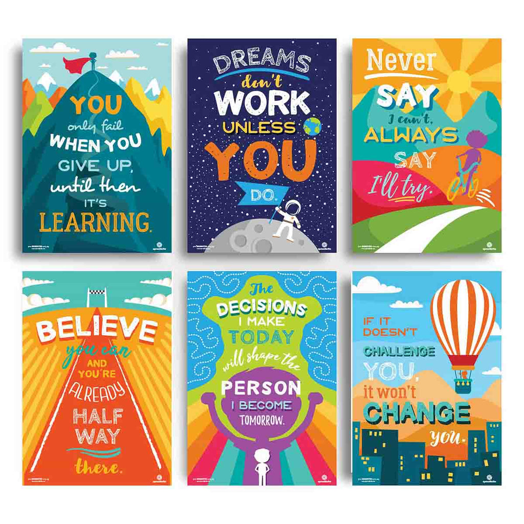 Dream Big Motivational Poster Pack Classroom Decorations Sproutbrite 