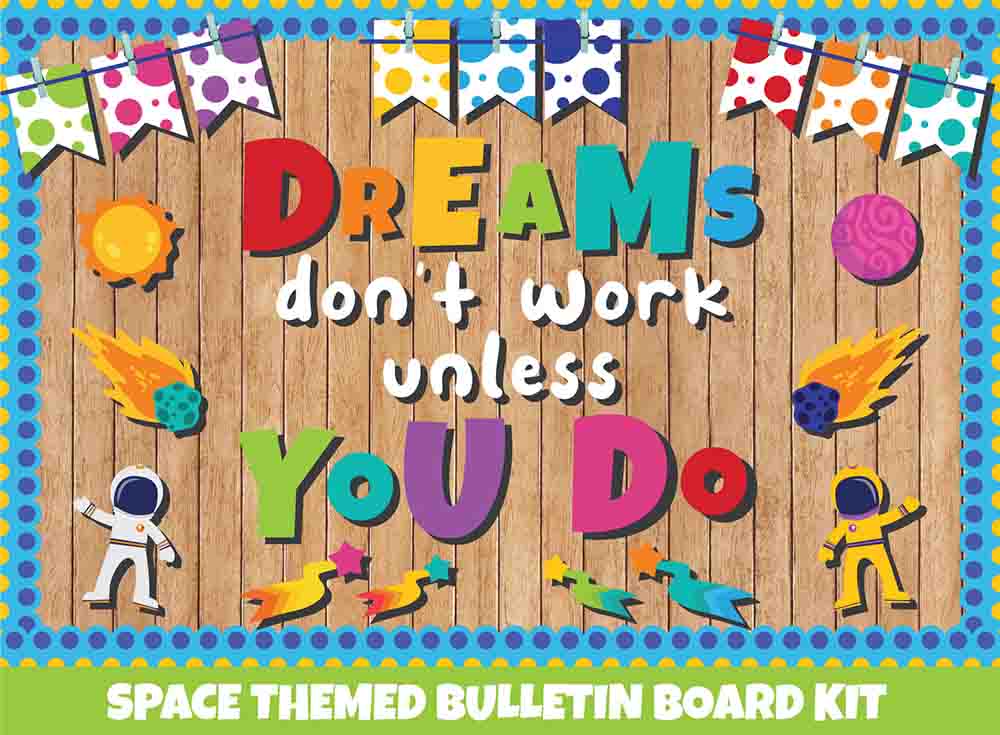 Dreams Don't Work Unless You Do - Print Your Own Bulletin Board Printable Digital Library Sproutbrite 
