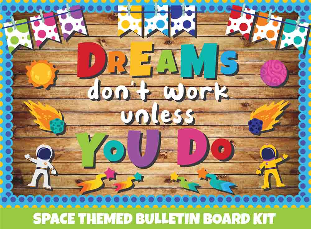 Dreams Don't Work Unless You Do - Print Your Own Bulletin Board Printable Digital Library Sproutbrite 