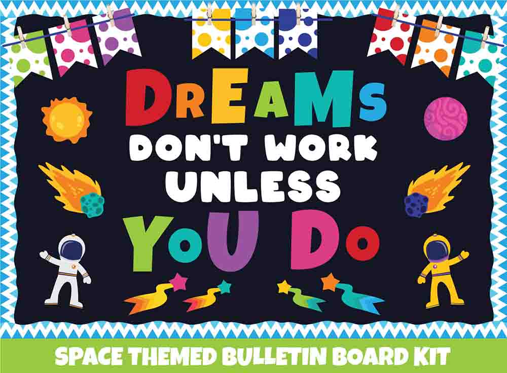 Dreams Don't Work Unless You Do - Print Your Own Bulletin Board Printable Digital Library Sproutbrite 