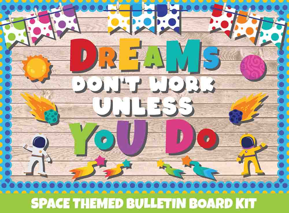 Dreams Don't Work Unless You Do - Print Your Own Bulletin Board Printable Digital Library Sproutbrite 