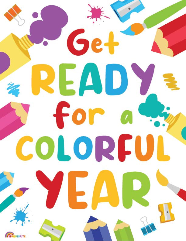 Get Ready for a Colorful Year - Print Your Own Posters Printable Digital Library Sproutbrite 