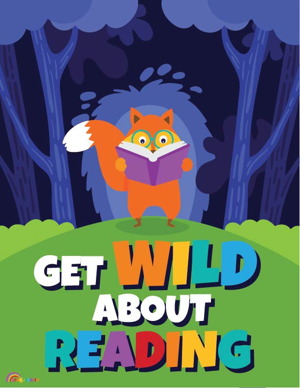 Get Wild About Reading - Print Your Own Posters Printable Digital Library Sproutbrite 