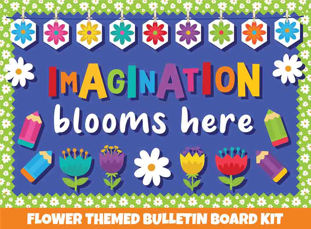 Imagination Blooms Here - Print Your Own Bulletin Board Printable Digital Library Sproutbrite 