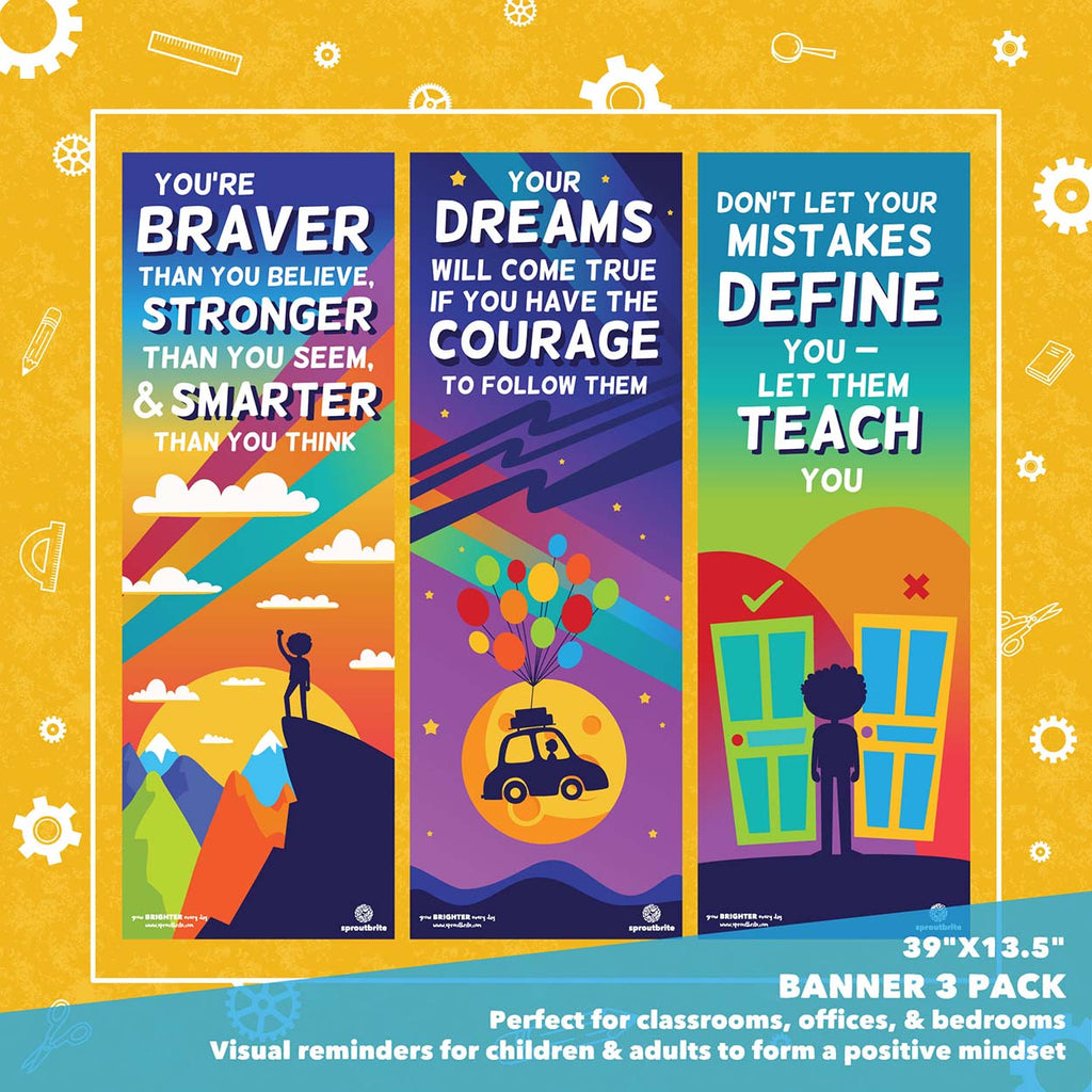 Inspirational Vertical Banner Pack 2 Classroom Decorations Sproutbrite 
