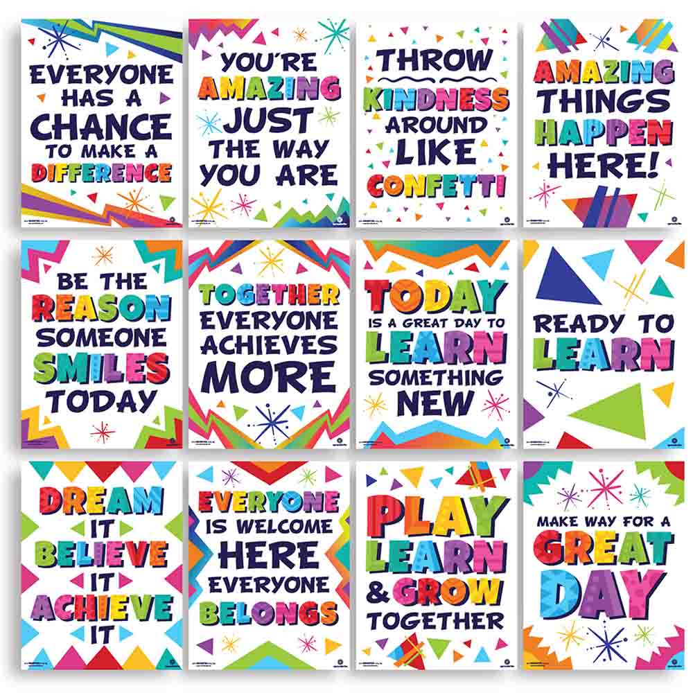 Motivational Classroom Posters Bundle 12 - Print Your Own Printable Digital Library Sproutbrite 